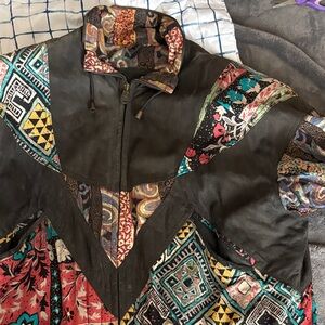 Colorful Patchwork Bomber Jacket